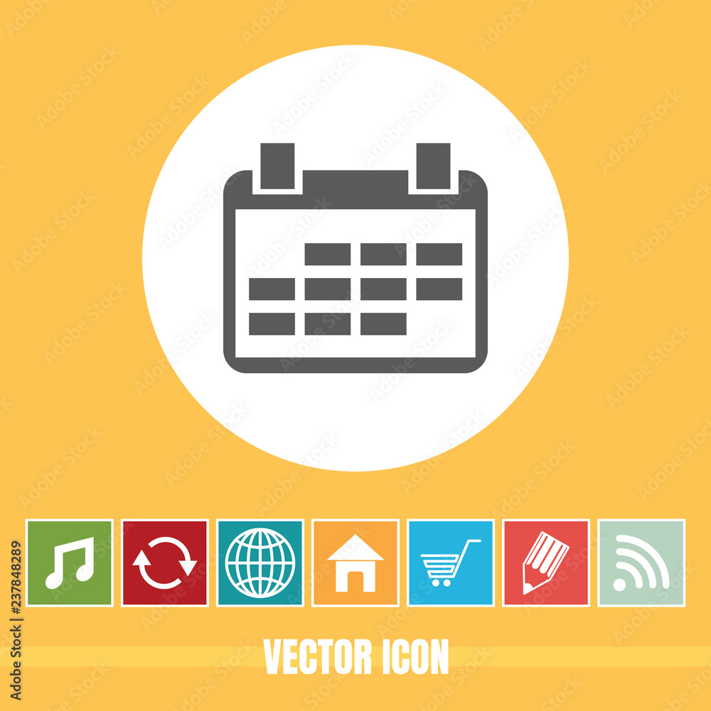 Poster very useful vector icon of calendar with bonus icons very useful for mobile app, software & web