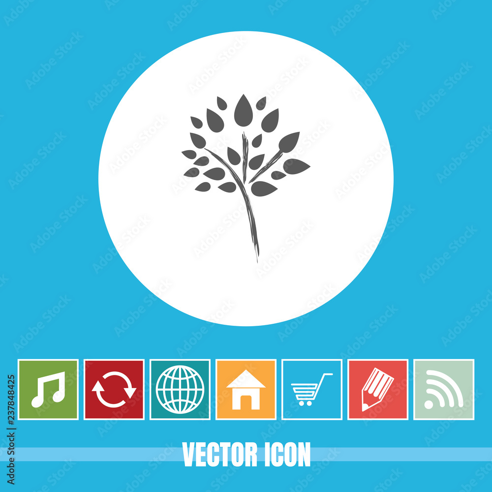 Poster very useful vector icon of tree with bonus icons very useful for mobile app, software & web