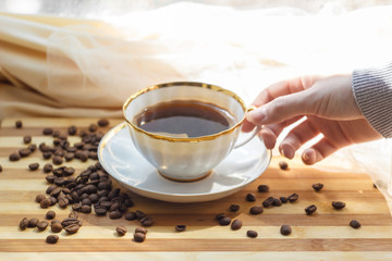 coffee in a porcelain cup