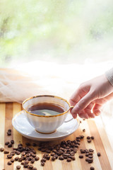 coffee in a porcelain cup