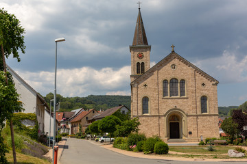 Fototapeta na wymiar church in a rural region in Germany