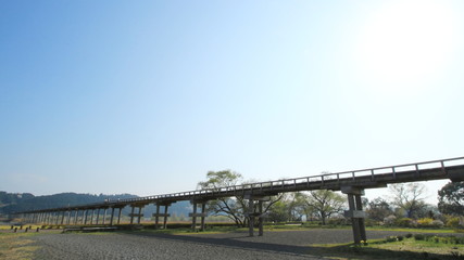 世界一長い木造歩道橋　蓬莱橋　静岡県島田市　日本