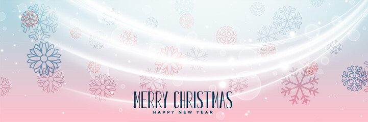 Obraz na płótnie Canvas lovely merry christmas snowflakes banner design