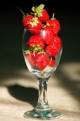 Strawberries in a long stemmed glass