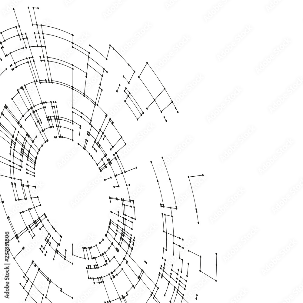 Poster connecting lines and dots on white background. abstract network connection design concept. technolog