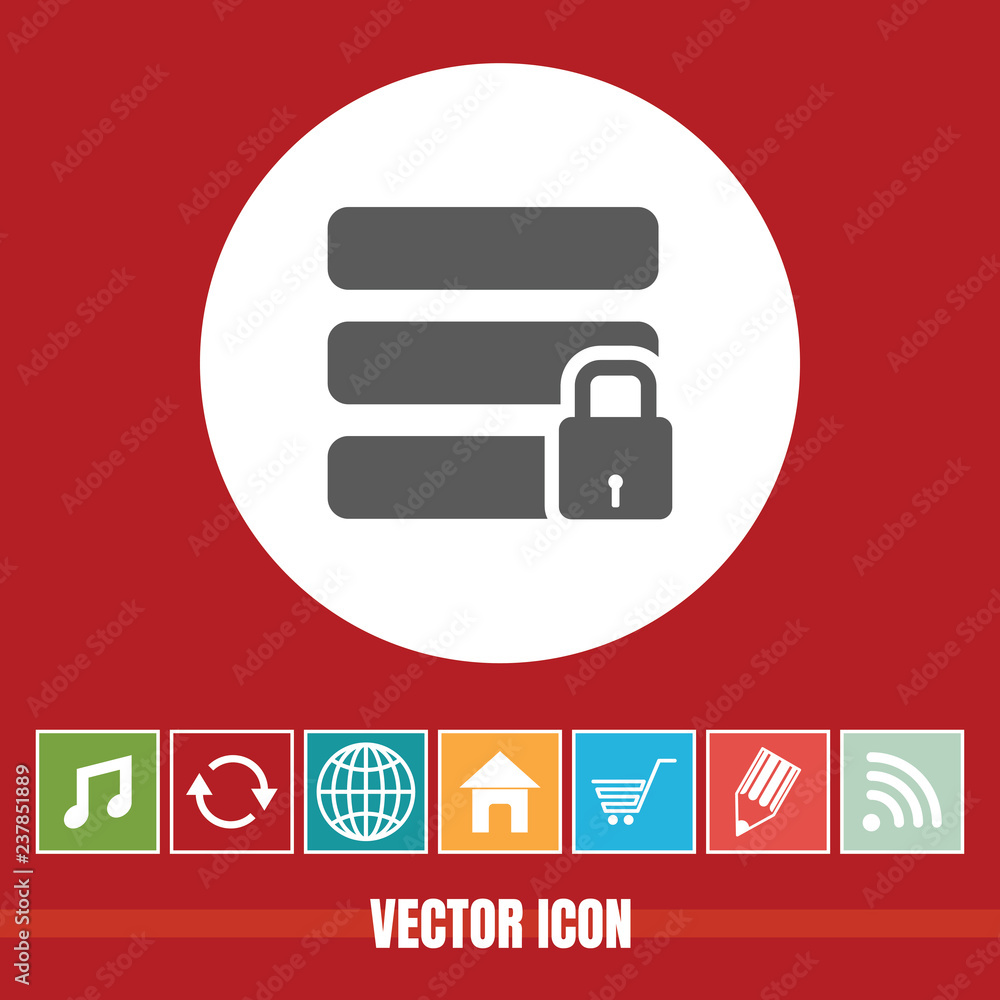 Aufkleber very useful vector icon of secured data with bonus icons very useful for mobile app, software & web