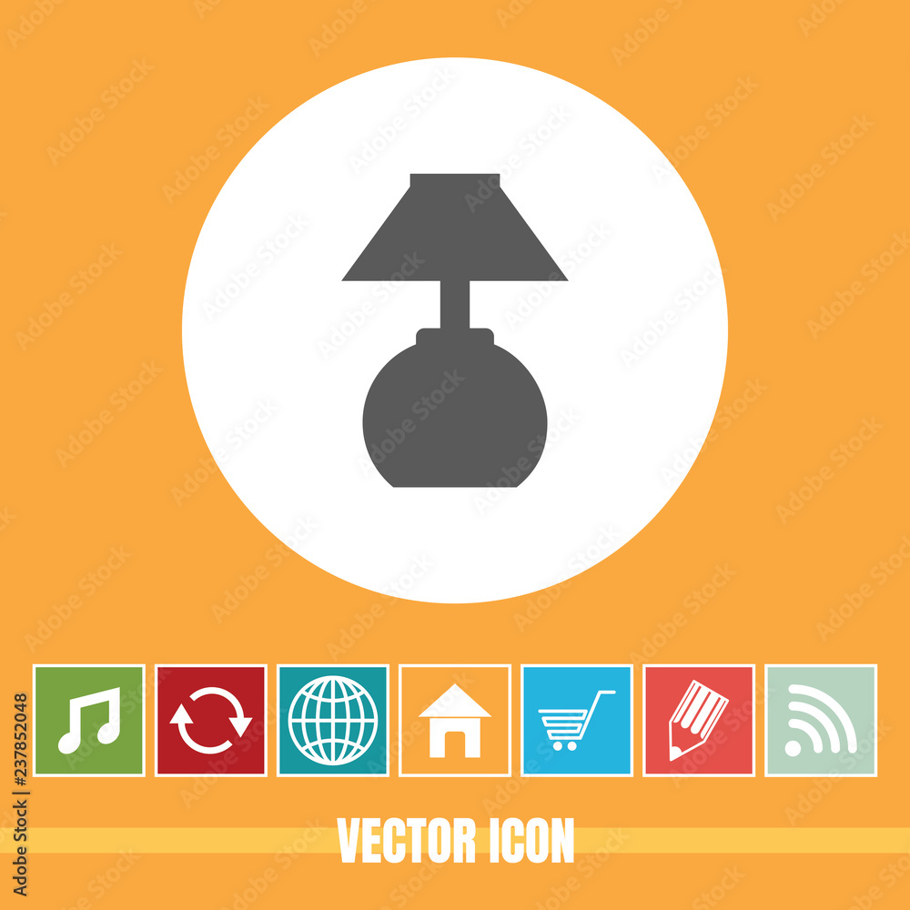 Aufkleber very useful vector icon of table lamp with bonus icons very useful for mobile app, software & web