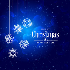 lovely blue christmas winter style snowflakes background