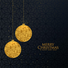 golden christmas creative ball greeting design