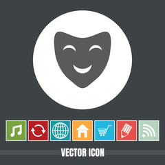 very Useful Vector Icon Of Theater Mask with Bonus Icons Very Useful For Mobile App, Software & Web