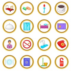 Hotel vector set in cartoon style isolated on white background