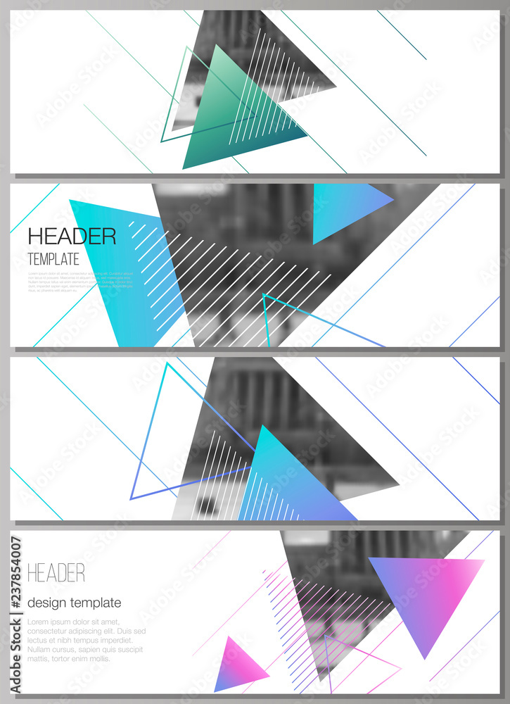 Poster the minimalistic vector illustration of the editable layout of headers, banner design templates. col