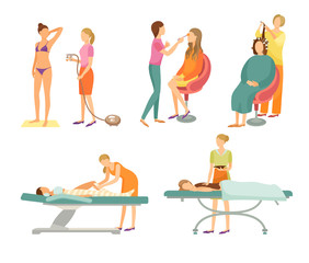 Spa Salon Tanning and Makeup Visage Icon Vector