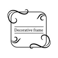 Frame curls and scrolls element. Decorative frame.