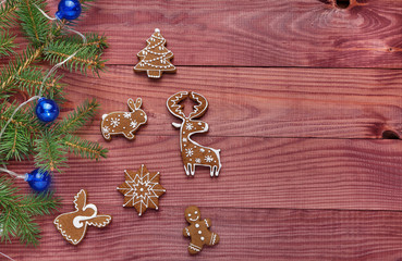 new year (christmas) post card retro style