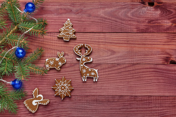 new year (christmas) post card retro style