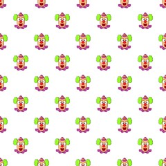 Clown face pattern. Cartoon illustration of clown face vector pattern for web