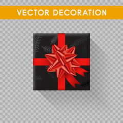 Realistic gift box top view. Gift boxes without background. Vector illistration