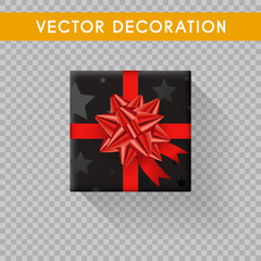 Realistic gift box top view. Gift boxes without background. Vector illistration