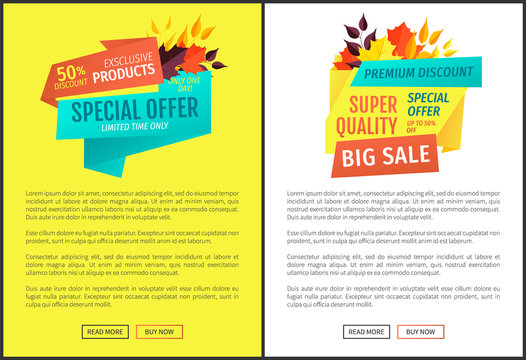 Special Offer Big Sale Posters Vector Illustration