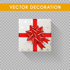 Realistic gift box top view. Gift boxes without background. Vector illistration