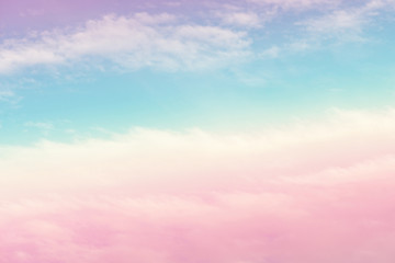 Sun and cloud background with a pastel colored

