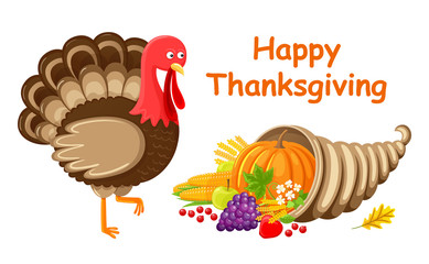 Happy Thanksgiving Poster \Turkey Animal Vector