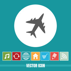 Very Useful Vector Icon Of Airplane with Bonus Icons. Very Useful For Mobile App, Software & Web.