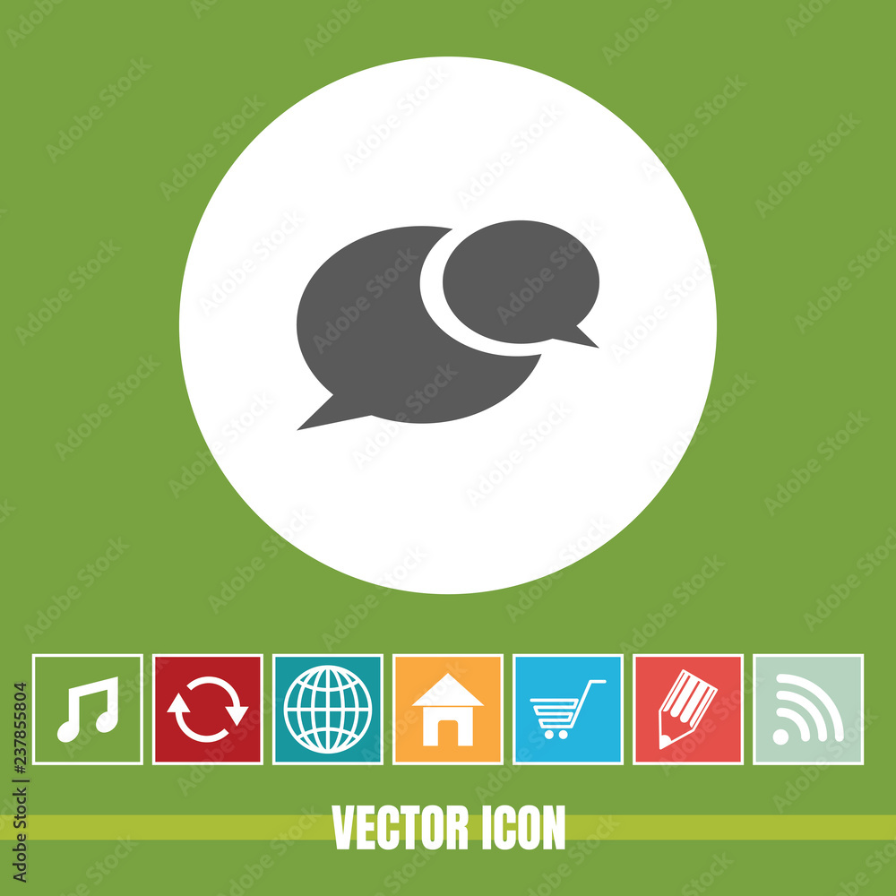 Poster very useful vector icon of comments or speech bubble with bonus icons. very useful for mobile app, s