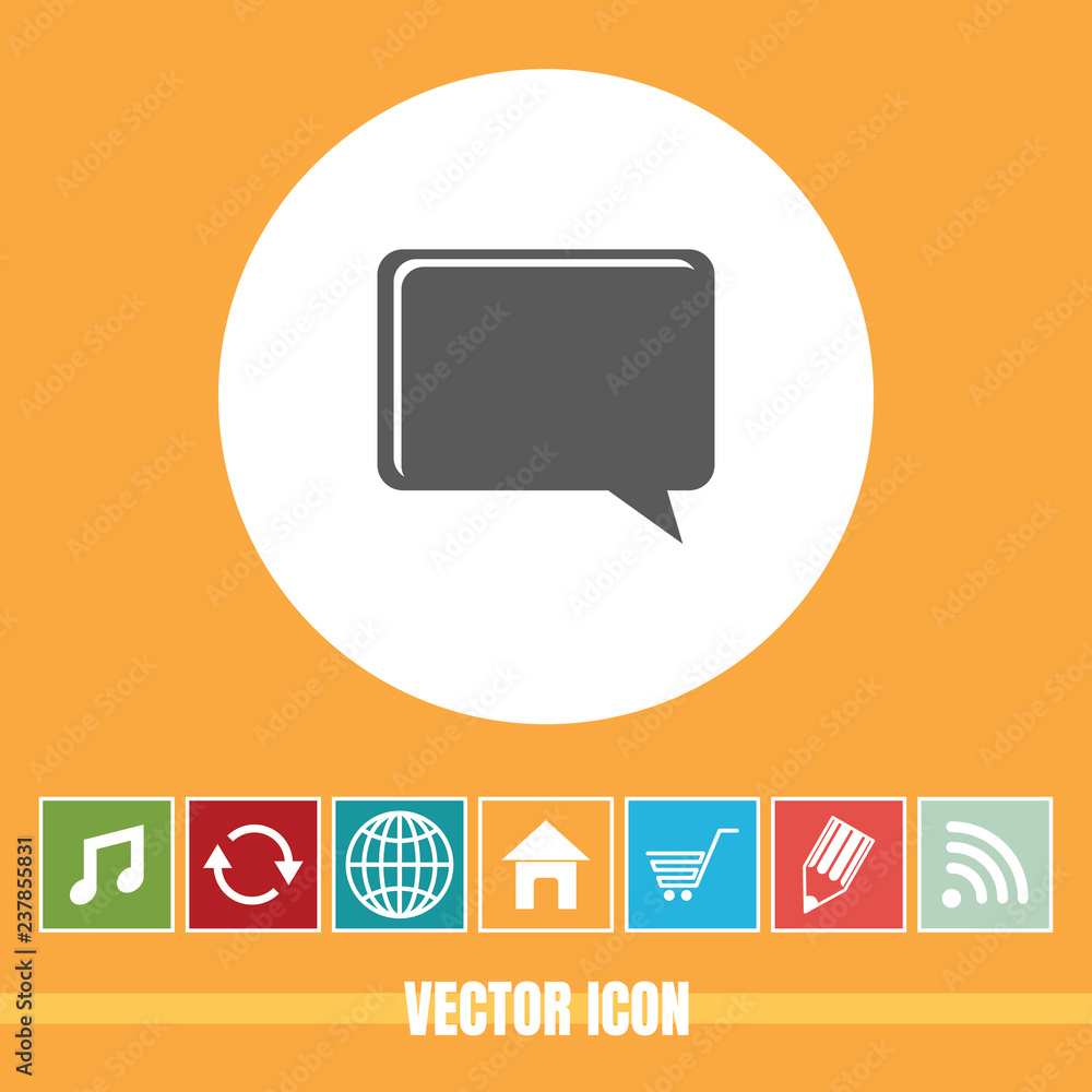 Poster very useful vector icon of comments or speech bubble with bonus icons. very useful for mobile app, s