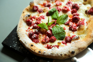 Sweet raspberry pizza
