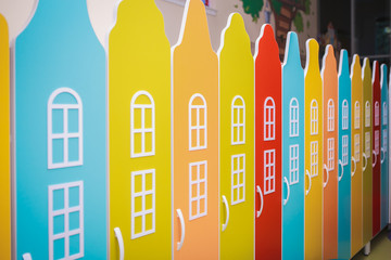 colorful children's lockers. close-up
