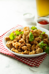 Homemade chicken appetizer, or popcorn