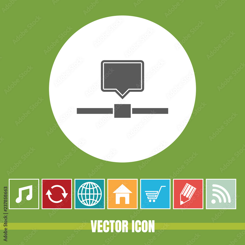 Poster very useful vector icon of computer network with bonus icons. very useful for mobile app, software &