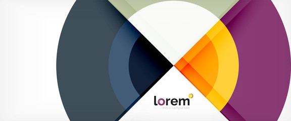 Obraz premium Modern geometric circles abstract background, colorful round shapes with shadow effects