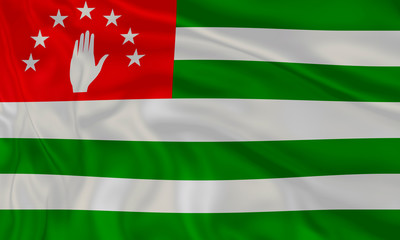 Illustration of amazing Abhkazia flag. Nationals flags of world country turning .