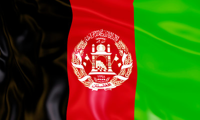 Illustration of amazing Afganistan flag. Nationals flags of world country turning.