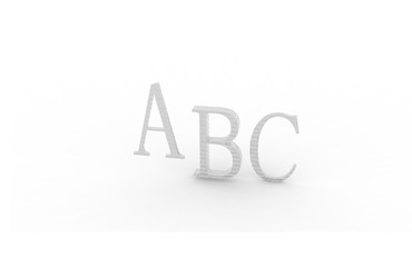 ABC rendering letters on a white background