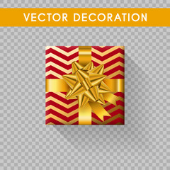 Realistic gift box top view. Gift boxes without background. Vector illistration