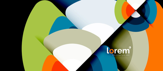 Circles and triangles geometric abstract background. Trendy abstract layout template for business or technology presentation or web brochure cover, wallpaper