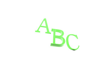 ABC rendering letters on a white background