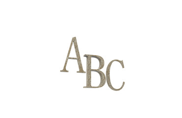 ABC rendering letters on a white background