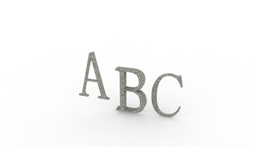ABC rendering letters on a white background