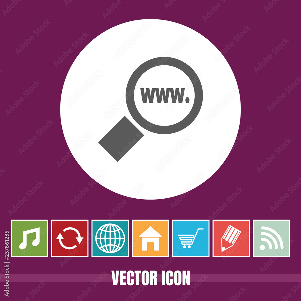 Poster very useful vector icon of web search with bonus icons. very useful for mobile app, software & web.