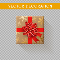 Realistic gift box top view. Gift boxes without background. Vector illistration