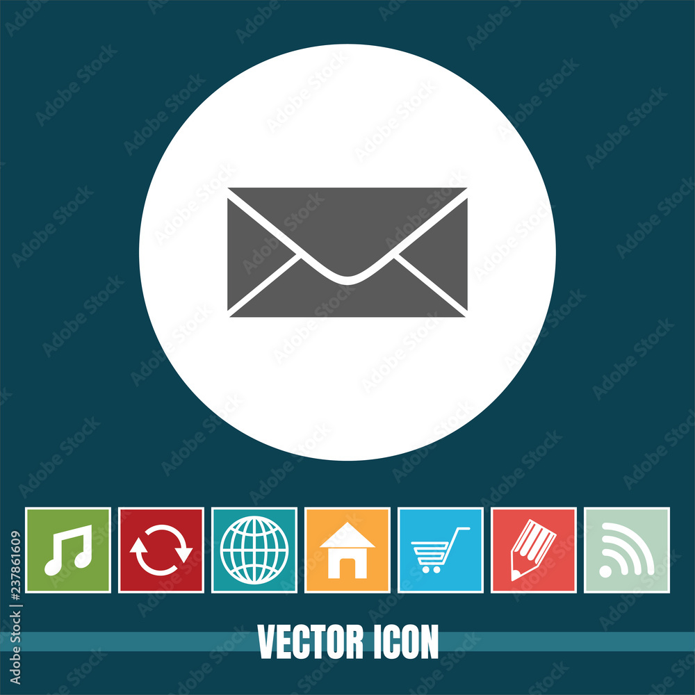 Poster very useful vector icon of mail or envelope with bonus icons. very useful for mobile app, software &