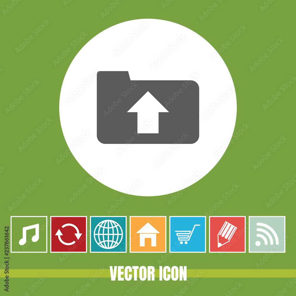 Poster very useful vector icon of uploading with bonus icons. very useful for mobile app, software & web.