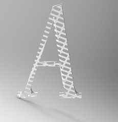ABC rendering letters on a gray background