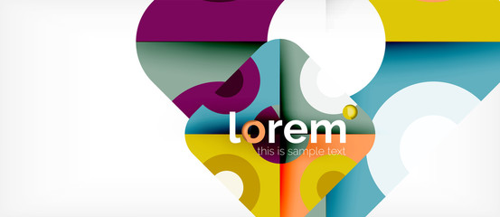 Geometric colorful shapes composition abstract background. Minimal dynamic design