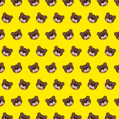 Fototapeta premium Bear - emoji pattern 01